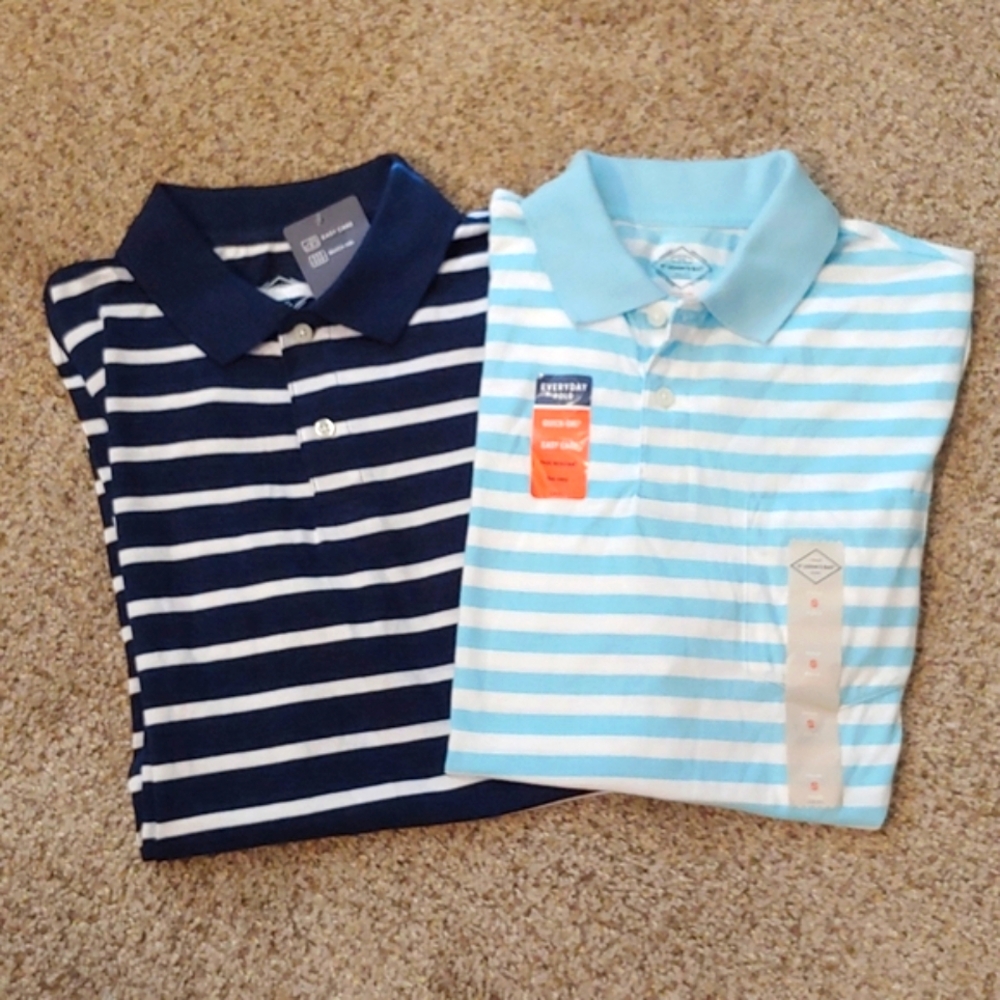 St. John's Bay 2 Striped Polo Shirts. Size Small. NEW